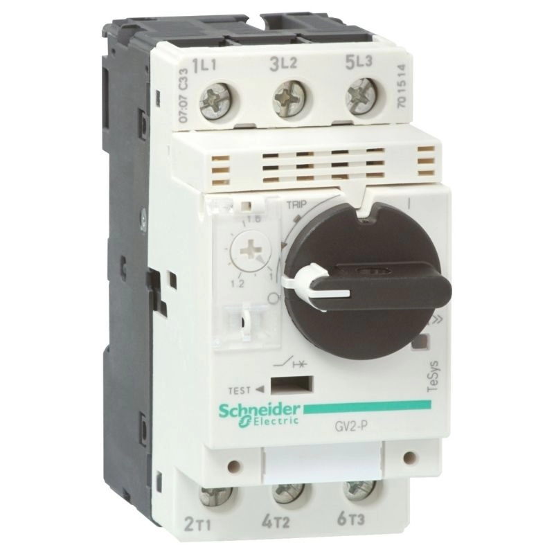 Guardamotor magnetotérmico TeSys GV2P tripolar de 0,40/0,63A 100kA